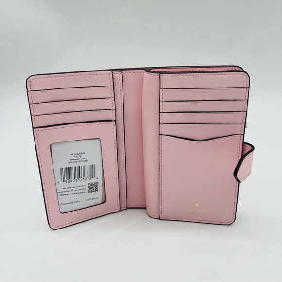 Kate Spade Staci Medium Pineapple Compact Bifold Wallet - Picture 6 of 8